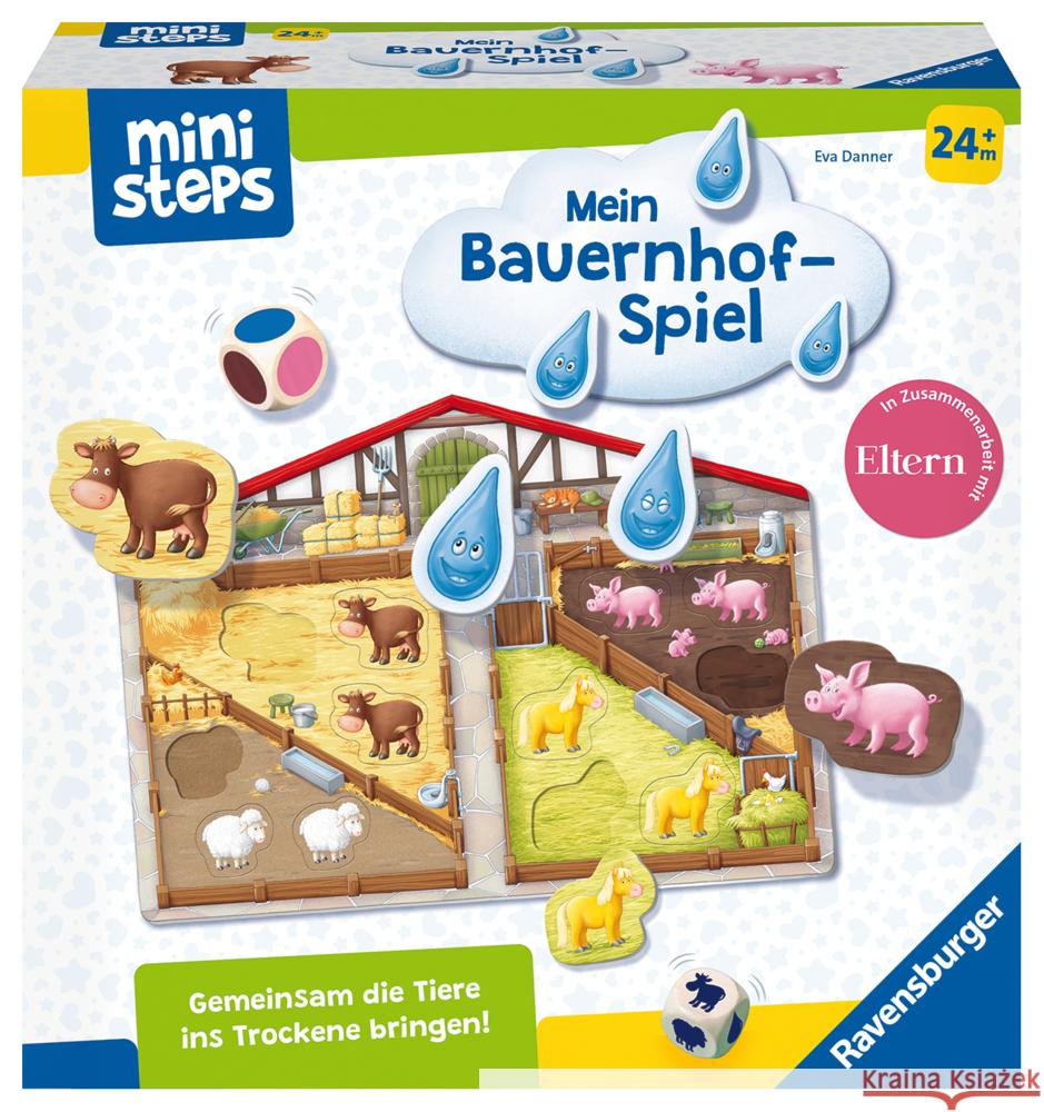 Ravensburger ministeps 4173 Unser Bauernhof-Spiel, Erstes Spiel rund um Tiere, Farben und Formen - Spielzeug ab 2 Jahre Danner, Eva 4005556041732