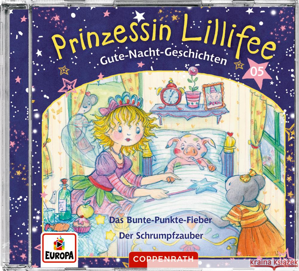 Prinzessin Lillifee - Gute-Nacht-Geschichten, Audio-CD : Das Bunte-Punkte-Fieber & Der Schrumpfzauber Nach einer Idee von Monika Finsterbusch 4050003719689 Coppenrath, Münster