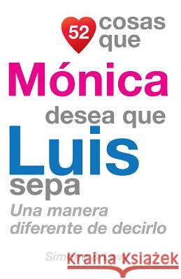 52 Cosas Que Mónica Desea Que Luis Sepa: Una Manera Diferente de Decirlo Simone 9781503169913 Createspace - książka