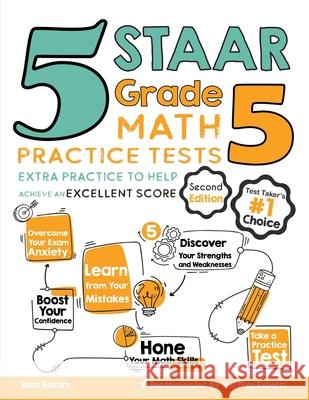 5 STAAR Grade 5 Math Practice Tests: Extra Practice to Help Achieve an Excellent Score Reza Nazari 9781637190074 Effortless Math Education - książka