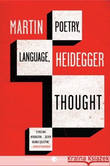 Poetry, Language, Thought Martin Heidegger 9780060937287 HarperCollins Publishers