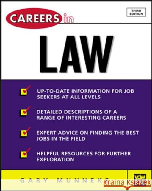 Careers in Law Gary A. Munneke 9780071411455 McGraw-Hill Companies