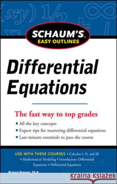 Schaum's Easy Outlines Differential Equations Bronson, Richard 9780071779814 McGraw-Hill Education - Europe