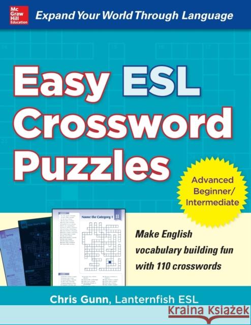 Easy ESL Crossword Puzzles Chris Gunn 9780071821346 McGraw-Hill