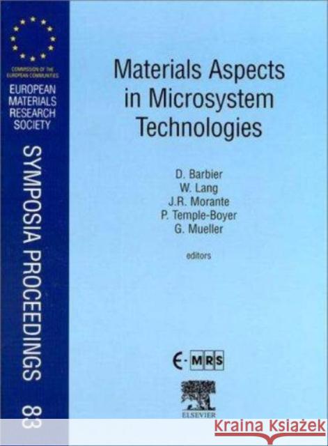 Materials Aspects in Microsystem Technologies: Volume 83 Barbier, D. 9780080436111