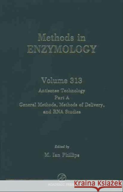 Antisense Technology, Part A, General Methods, Methods of Delivery, and RNA Studies: Volume 313 Abelson, John N. 9780121822149