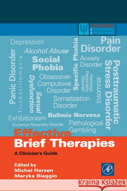Effective Brief Therapies: A Clinician's Guide Hersen, Michel 9780123435309 Academic Press