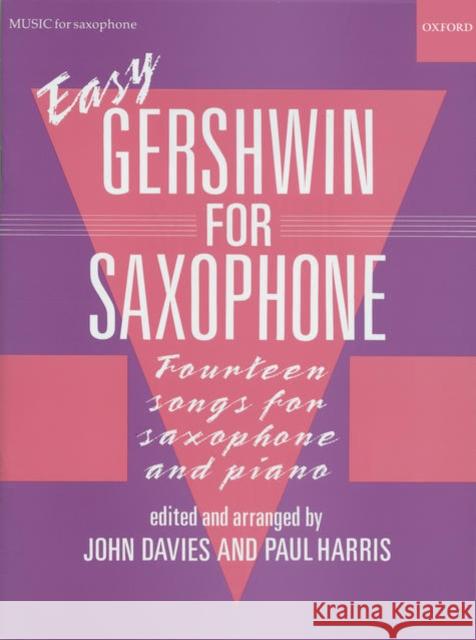 Easy Gershwin for Saxophone George Gershwin 9780193566798