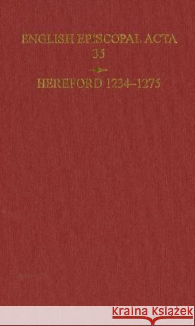 Hereford 1234-1275 Barrow, Julia 9780197264539