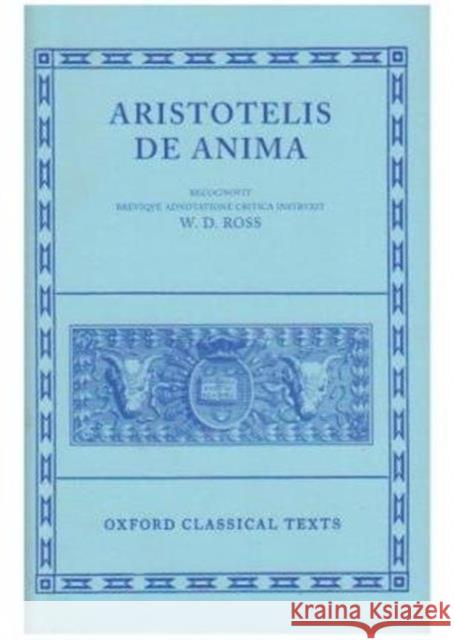 de Anima Aristotle 9780198145080 Oxford University Press