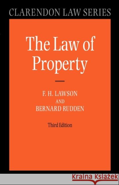 Law of Property F H Lawson 9780198299936 0