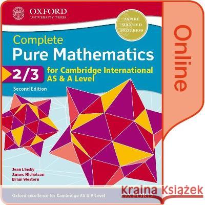 Pure Mathematics 2 & 3 for Cambridge International AS & A Level Linsky, Jean, Western, Brian, Nicholson, James 9780198427483