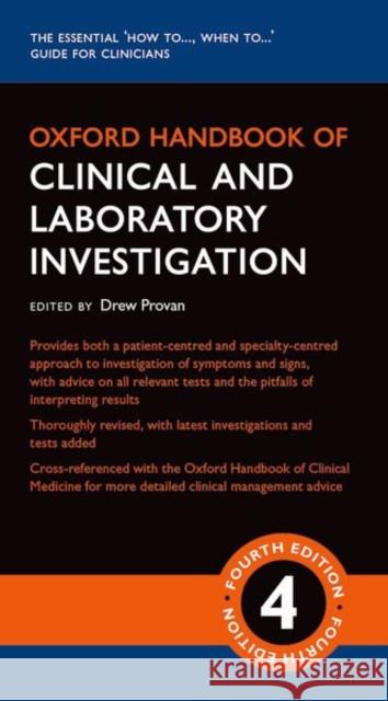 Oxford Handbook of Clinical and Laboratory Investigation Drew Provan 9780198766537 Oxford University Press, USA