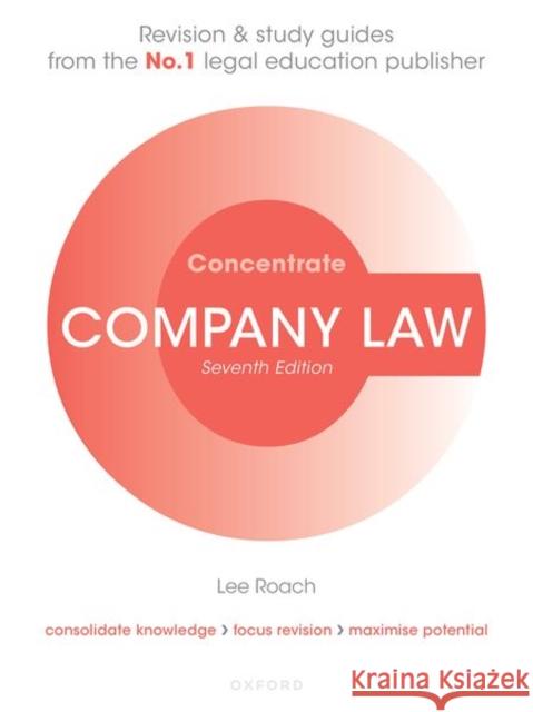 Company Law Concentrate: Law Revision and Study Guide Roach 9780198881407
