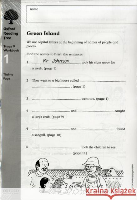 Oxford Reading Tree: Level 9: Workbooks: Workbook 1: Green Island and Storm Castle ( Pack of 6) Thelma Page 9780199167692