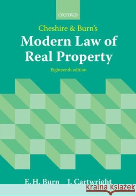 Cheshire and Burn's Modern Law of Real Property Edward Burn 9780199593408 0