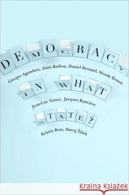 Democracy in What State? G Agamben 9780231152983 0