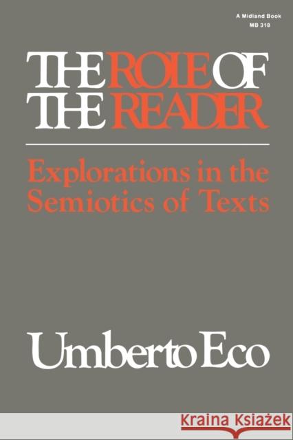 The Role of the Reader: Explorations in the Semiotics of Texts Eco, Umberto 9780253203182 Indiana University Press