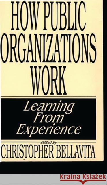 How Public Organizations Work: Learning from Experience Bellavita, Christopher 9780275933913 Praeger Publishers