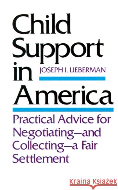 Child Support in America: Practical Advice for Negotiating-And Collecting-A Fair Settlement Lieberman, Joseph I. 9780300042108 Yale University Press