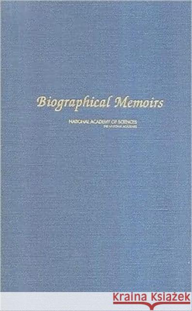 Biographical Memoirs: Volume 85 National Academy of Sciences 9780309103633 National Academies Press