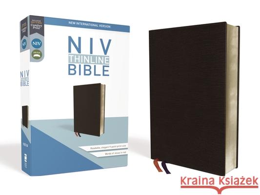 NIV, Thinline Bible, Bonded Leather, Black, Red Letter Edition Zondervan 9780310448761