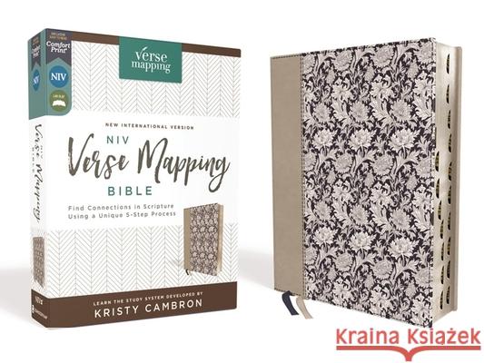Niv, Verse Mapping Bible, Leathersoft, Navy Floral, Thumb Indexed, Comfort Print: Find Connections in Scripture Using a Unique 5-Step Process Kristy Cambron 9780310454564