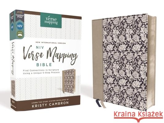 Niv, Verse Mapping Bible, Leathersoft, Navy Floral, Comfort Print: Find Connections in Scripture Using a Unique 5-Step Process Kristy Cambron 9780310454625