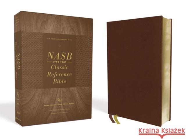 Nasb, Classic Reference Bible, Genuine Leather, Buffalo, Brown, Red Letter, 1995 Text, Art Gilded Edges, Comfort Print Zondervan 9780310456490 Zondervan