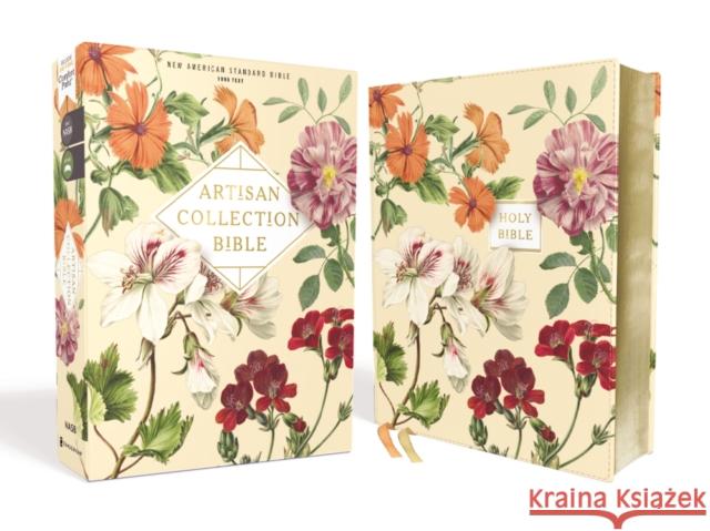 Nasb, Artisan Collection Bible, Leathersoft, Almond Floral, Red Letter Edition, 1995 Text, Comfort Print Zondervan 9780310456889