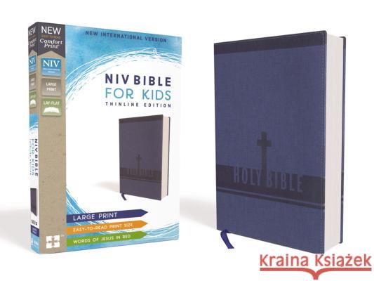 Niv, Bible for Kids, Large Print, Leathersoft, Blue, Red Letter, Comfort Print: Thinline Edition Zondervan 9780310764212 Zonderkidz