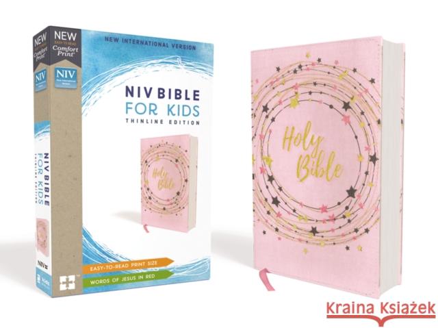 Niv, Bible for Kids, Flexcover, Pink/Gold, Red Letter, Comfort Print: Thinline Edition Zondervan 9780310764298 Zonderkidz