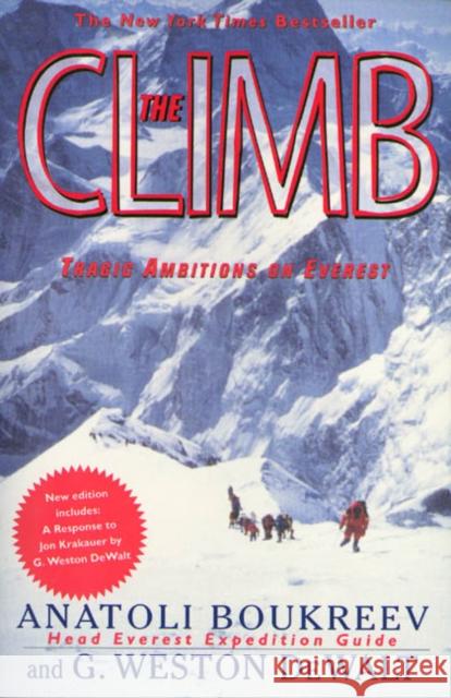 The Climb: Tragic Ambitions on Everest Anatoli Boukreev G. Weston Dewalt G. Weston Dewalt 9780312206376 St. Martin's Griffin