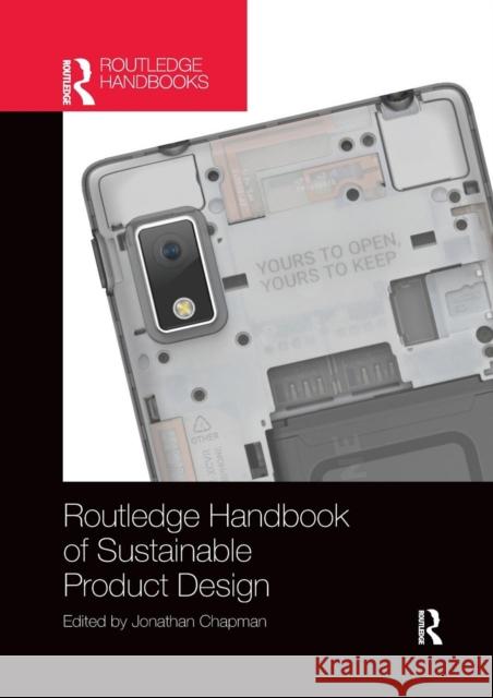 Routledge Handbook of Sustainable Product Design Jonathan Chapman 9780367200312