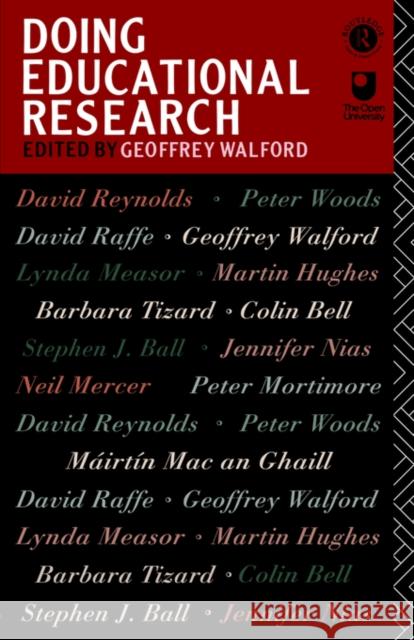 Doing Educational Research G. Walford Geoffrey Walford 9780415052900 Routledge