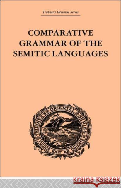 Comparative Grammar of the Semitic Languages De O'Leary Lacy O'Lear 9780415244602 Routledge