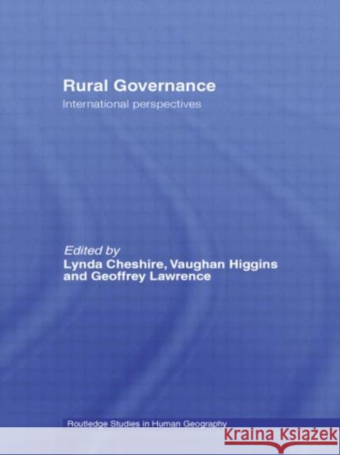 Rural Governance: International Perspectives Cheshire, Lynda 9780415654111 Routledge