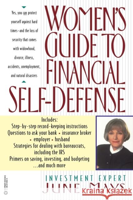 Women's Guide to Financial Self-Defense June Mays 9780446672641 Warner Books