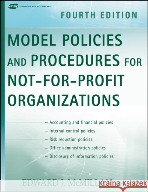 Model Policies and Procedures for Not-For-Profit Organizations McMillan, Edward J. 9780470171301