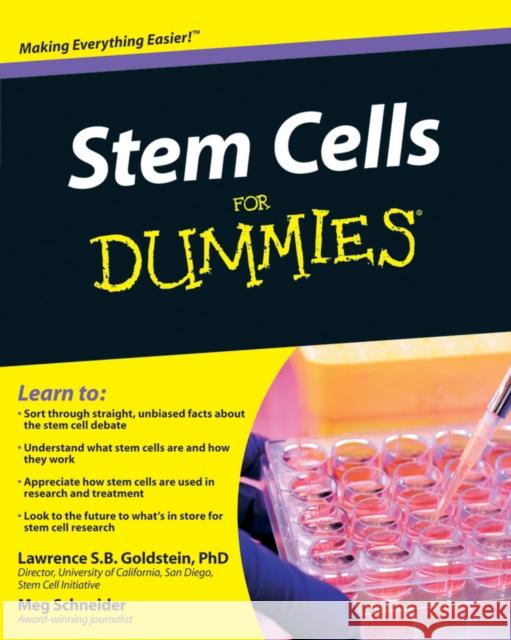 Stem Cells For Dummies Lawrence S B Goldstein 9780470259283