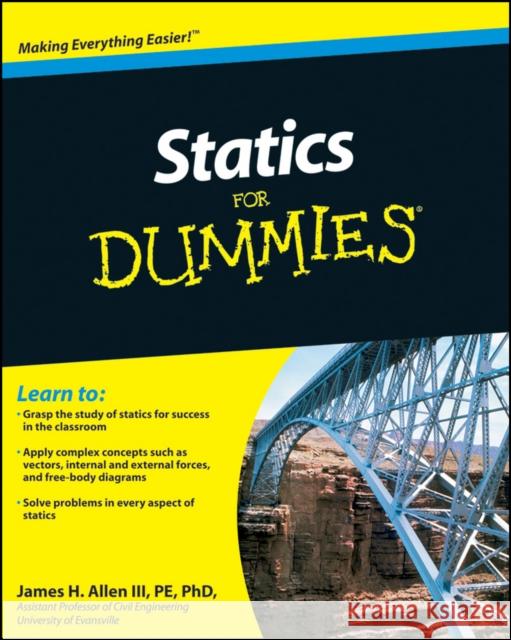 Statics for Dummies Allen, James H. 9780470598948 0