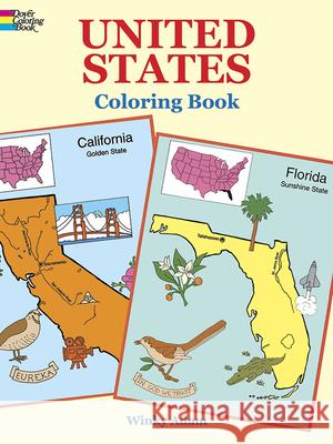 United States Coloring Book Adam Winky Winky Adam 9780486401683 Dover Publications