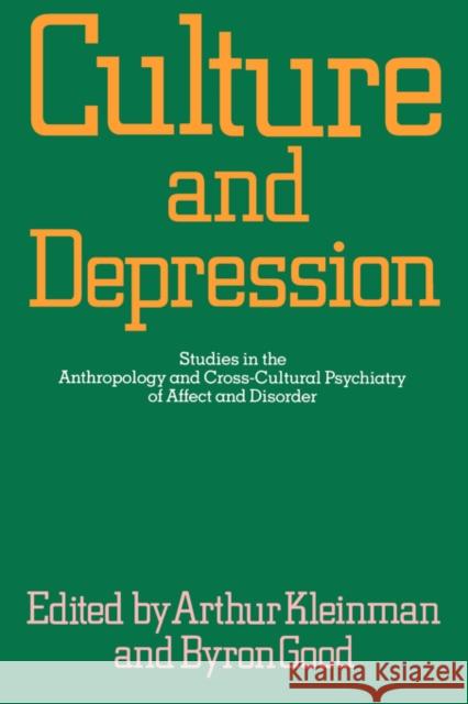Culture and Depression: Studies in the Anthropology and Cross-Cultural Psychiatry of Affect and Disordervolume 16 Kleinman, Arthur 9780520058835