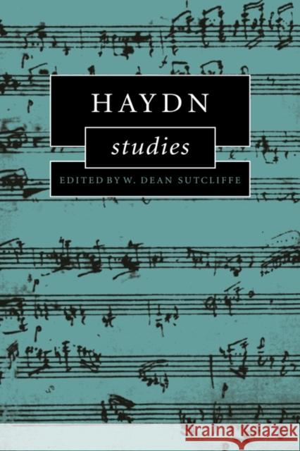 Haydn Studies W. Dean Sutcliffe 9780521028356 Cambridge University Press