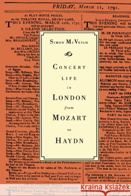 Concert Life in London from Mozart to Haydn Simon McVeigh 9780521413534 Cambridge University Press