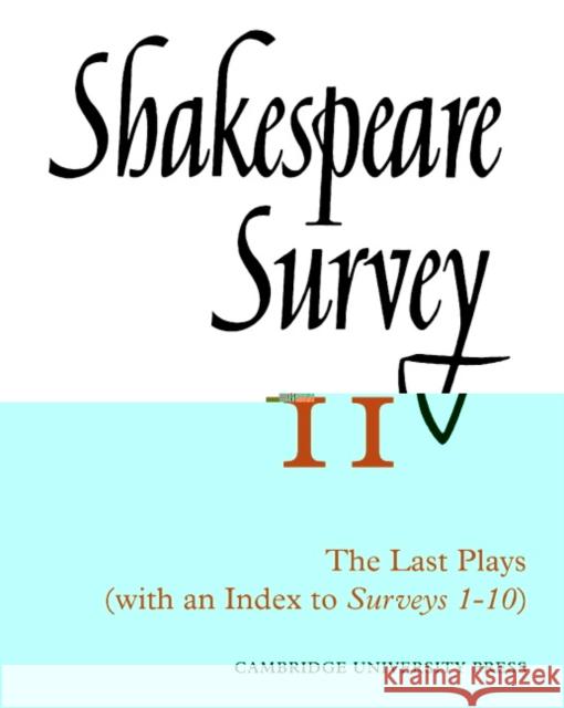 Shakespeare Survey with Index 1-10 Nicoll, Allardyce 9780521523479 Cambridge University Press