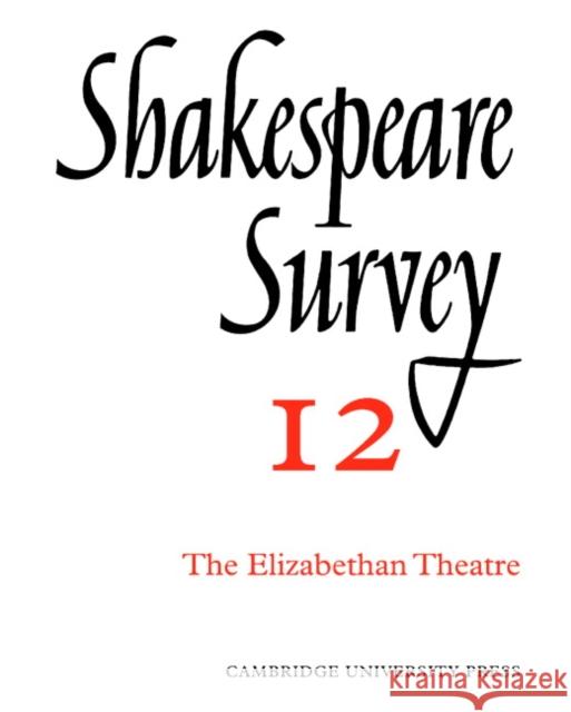Shakespeare Survey Allardyce Nicoll Jonathan Bate Michael Dobson 9780521523486 Cambridge University Press