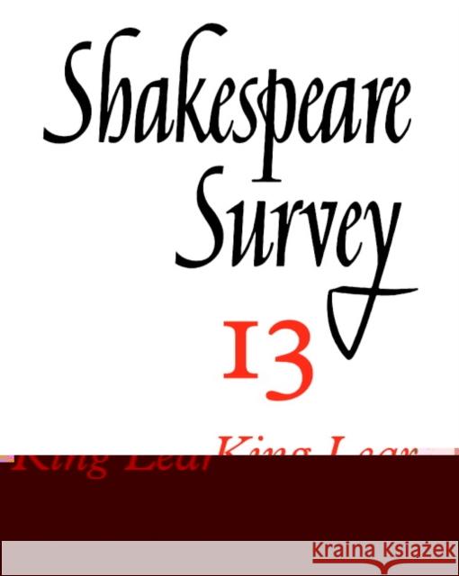 Shakespeare Survey Allardyce Nicoll Jonathan Bate Michael Dobson 9780521523493 Cambridge University Press