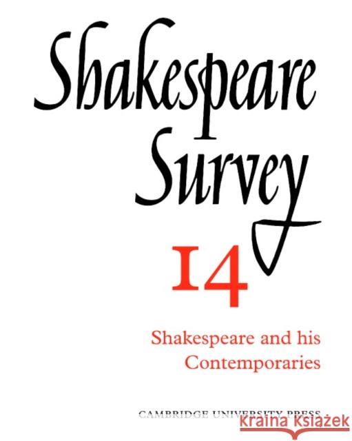 Shakespeare Survey Allardyce Nicoll Jonathan Bate Michael Dobson 9780521523509 Cambridge University Press