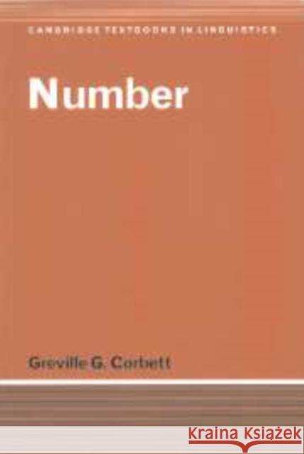 Number Greville G. Corbett 9780521640169 CAMBRIDGE UNIVERSITY PRESS